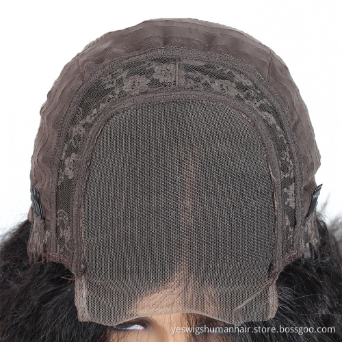 kinky straight malaysian human hair double weft extension wigs for black women lace front malaysian hair wig yaki kinky straight